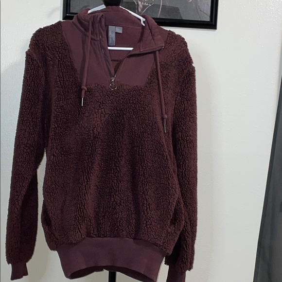 Sweaty Betty Maroon Sherpa Hoodie - Picture 1 of 4